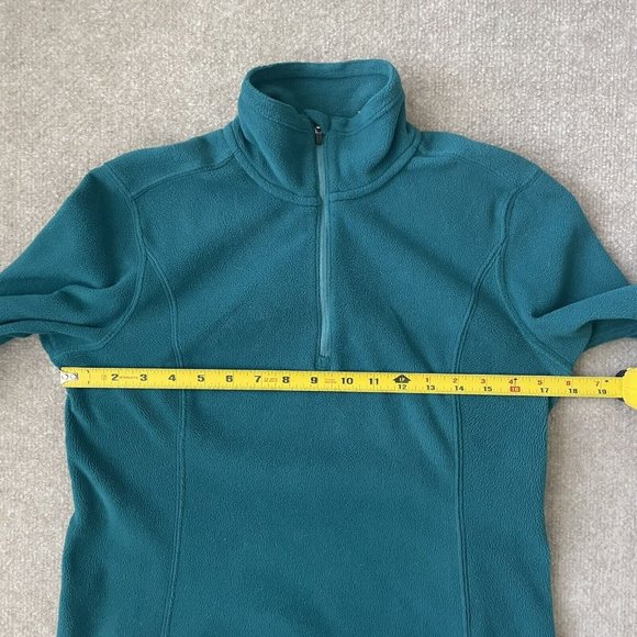 Eddie Bauer Jacket Womens XS Teal Green Fleece Quarter Zip Pullover Lightweight - Picture 6 of 8